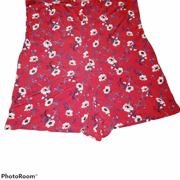 EST. 1946 Floral Shorts Romper with Spaghetti Tie Straps 464 - Picture 4 of 6